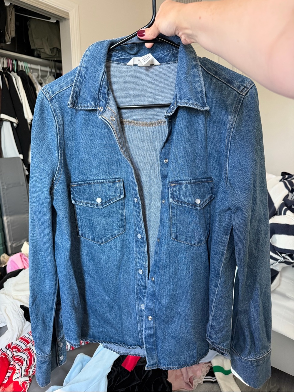 H&M Blue Denim Button-Up Jean Jacket
